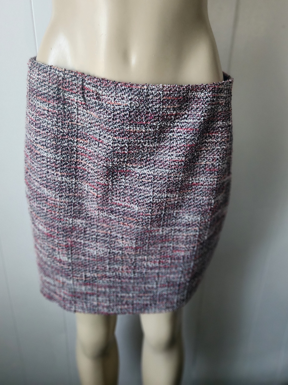Express Red Mix Tweed A-Line Skirt Medium